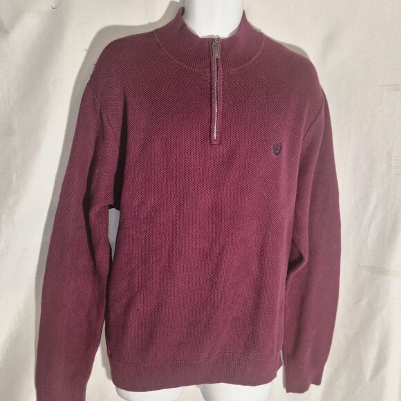 CHAPS vintage stylish zippered chest Cotton Sweater in size XL - Picture 2 of 16